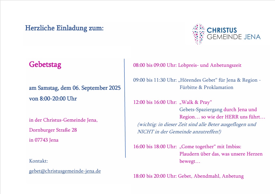 Programm Gebetstag 06 09 25